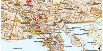 Stokholm tërheqjet turistike harta