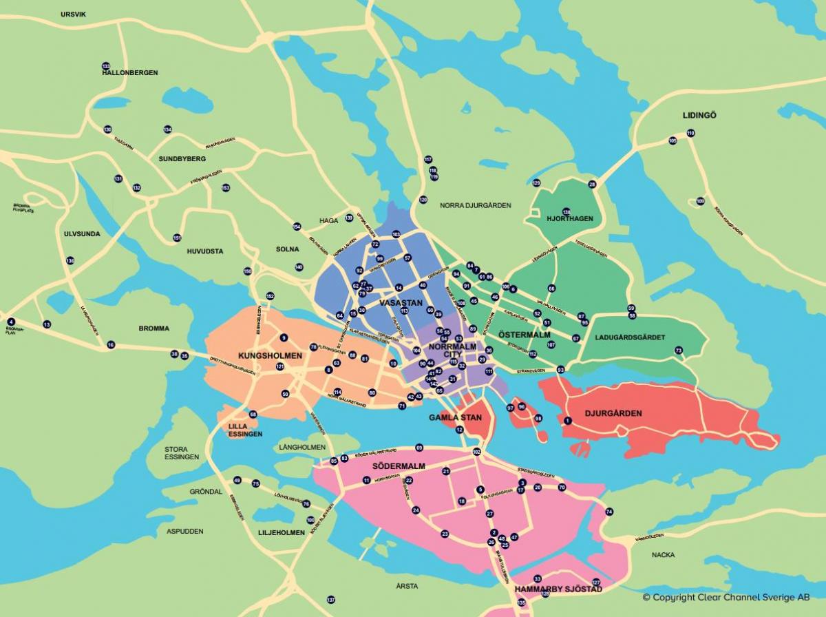 harta e qytetit biçikletë hartë Stokholm