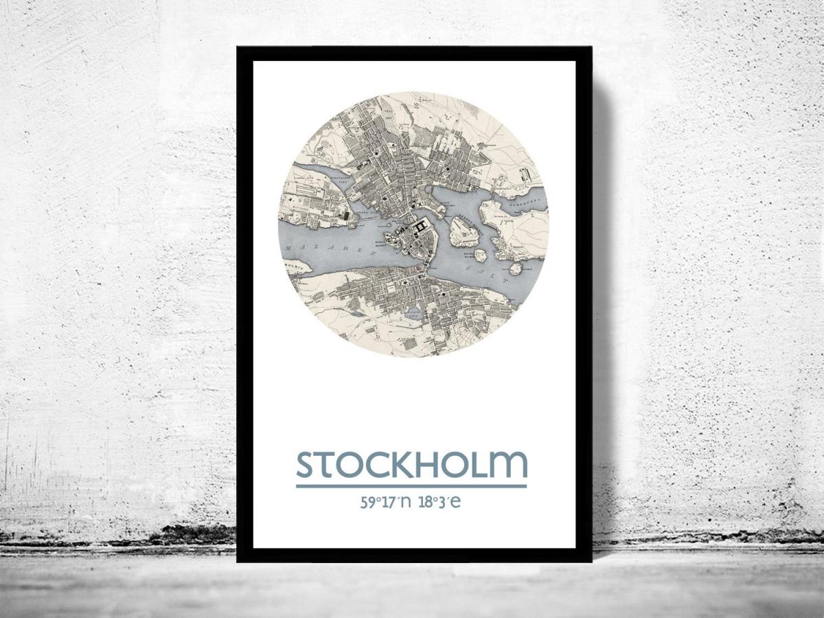 harta e Stokholmit hartë poster