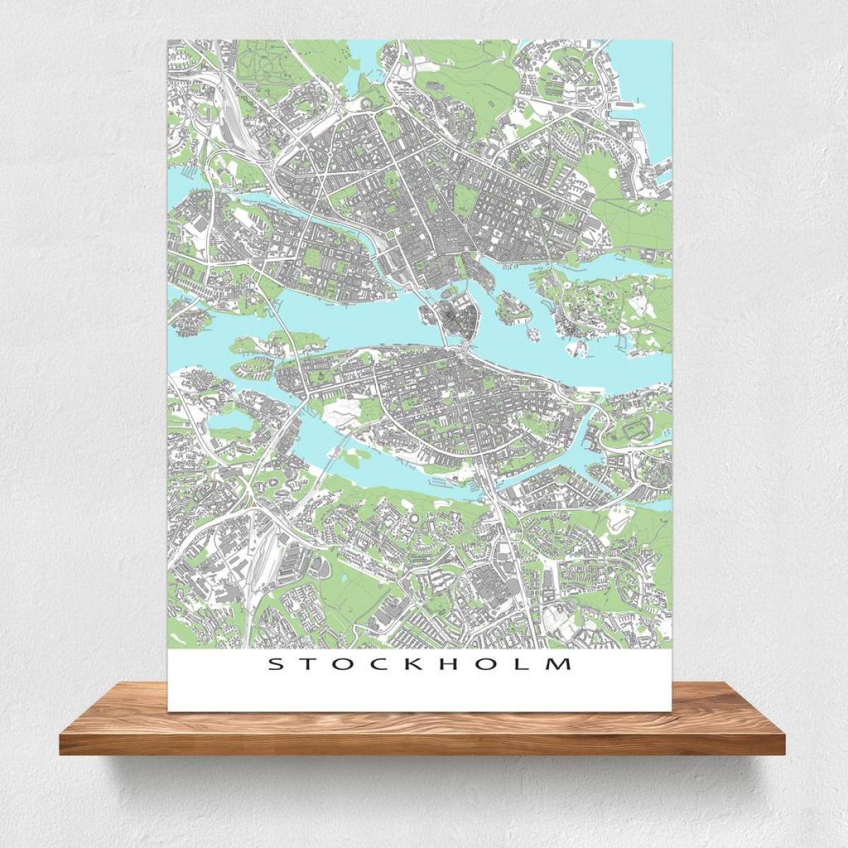 harta e Stokholmit hartë të shtypura