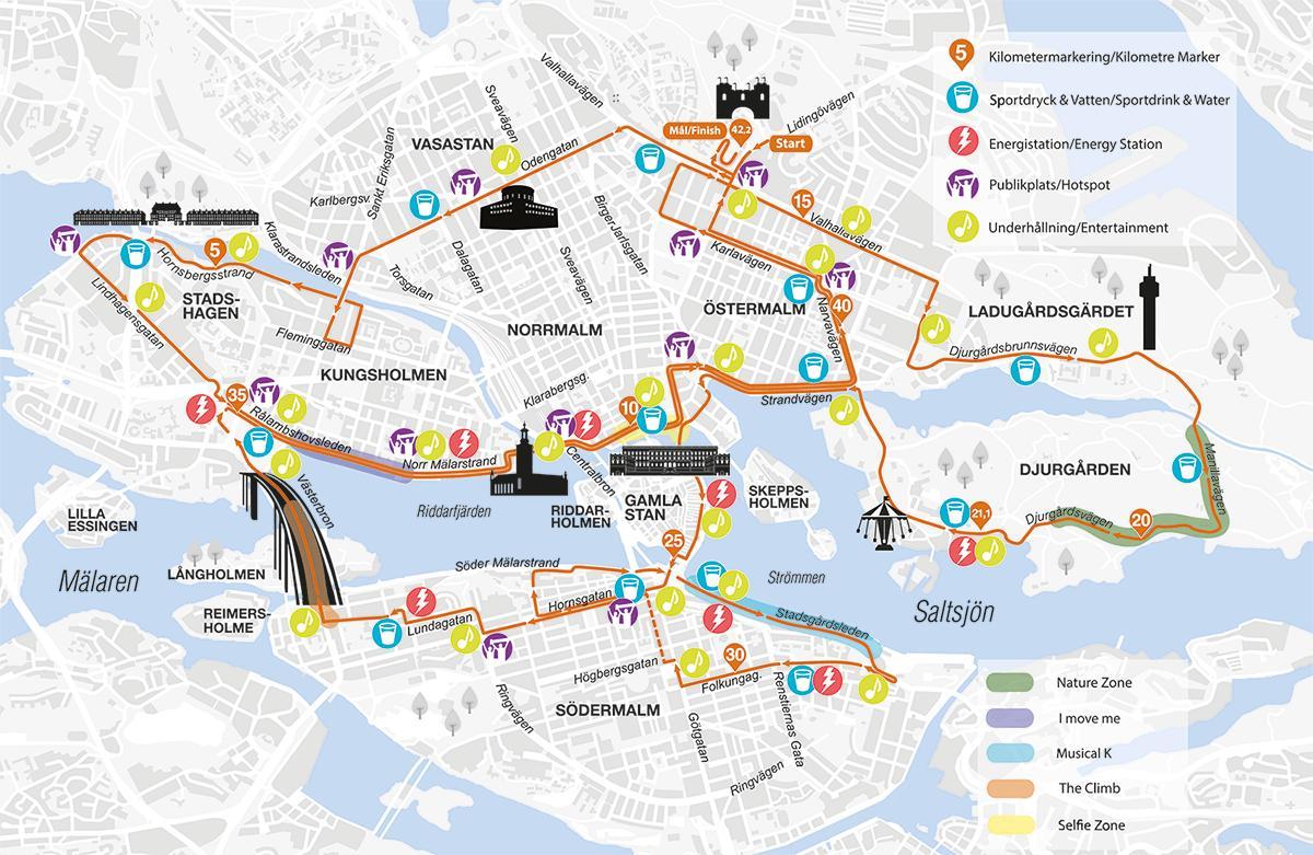 harta e Stokholmit maratone