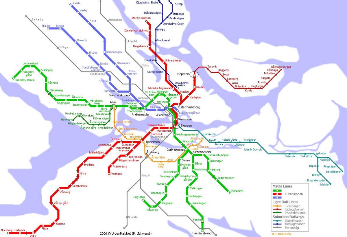 harta e Stokholmit metro stacion