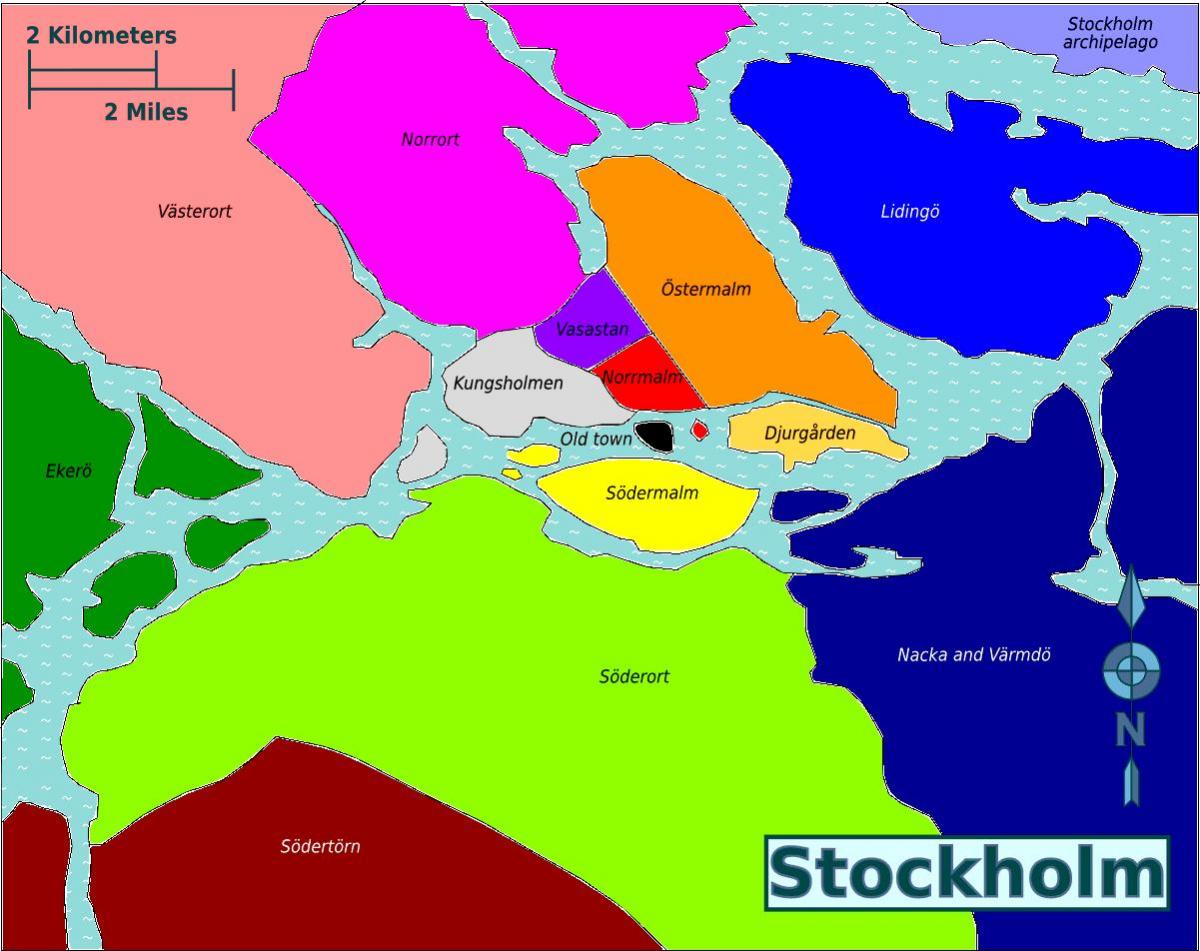 harta e Stokholmit rrethe