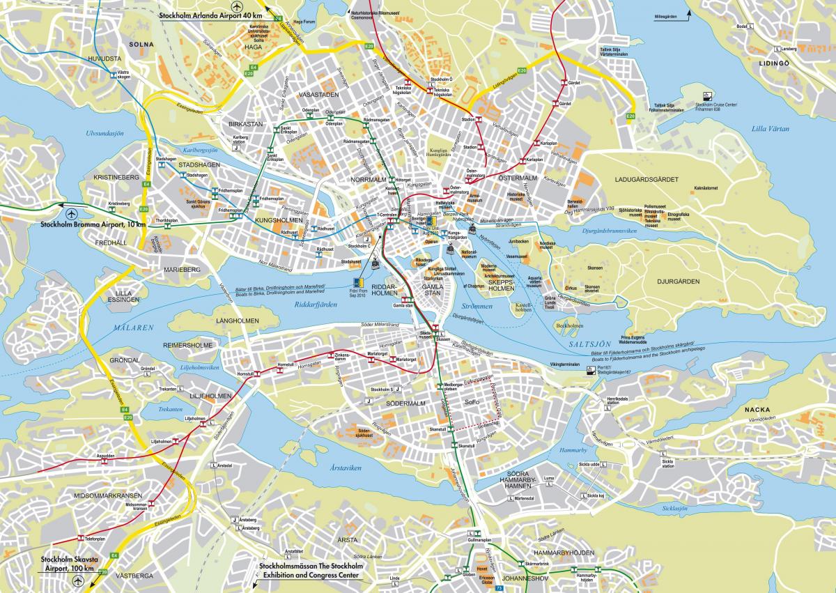 harta e Stokholmit rrugë