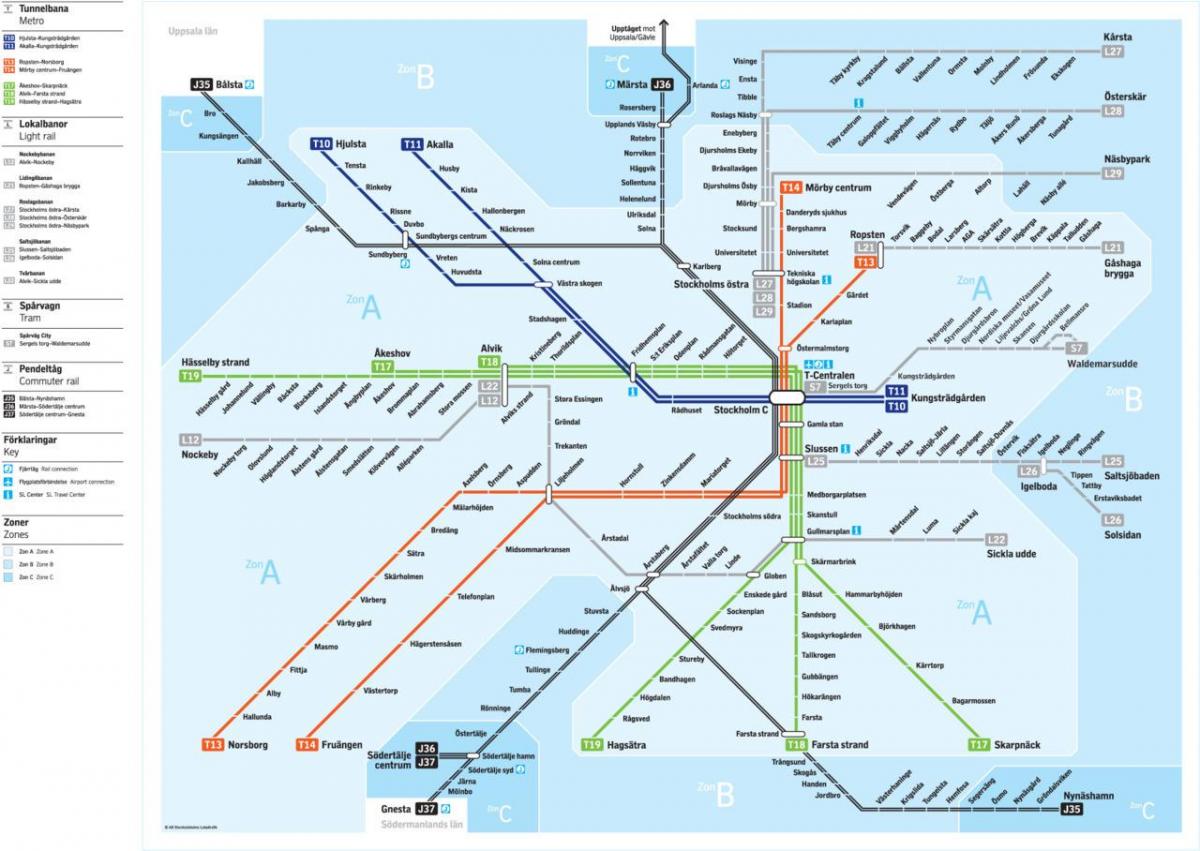 harta e Stokholmit tranzit