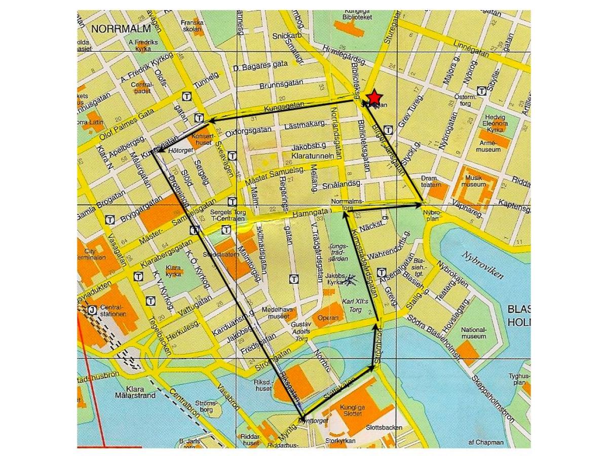 turne në këmbë Stokholm hartë