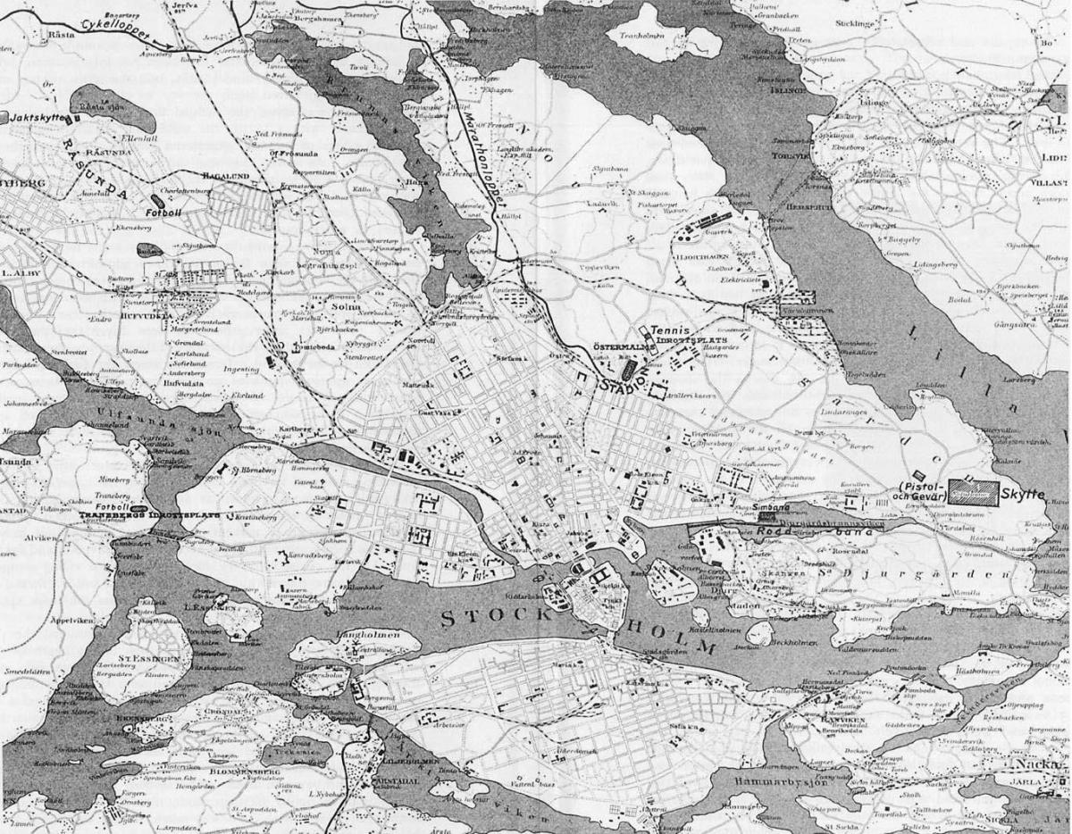 harta e Stokholmit të qytetit të vjetër