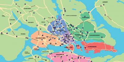 Harta e qytetit biçikletë hartë Stokholm
