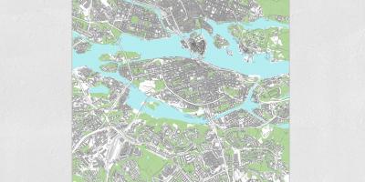 Harta e Stokholmit hartë të shtypura
