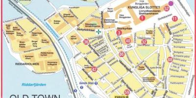 Harta e qytetit të vjetër Stokholm, Suedi
